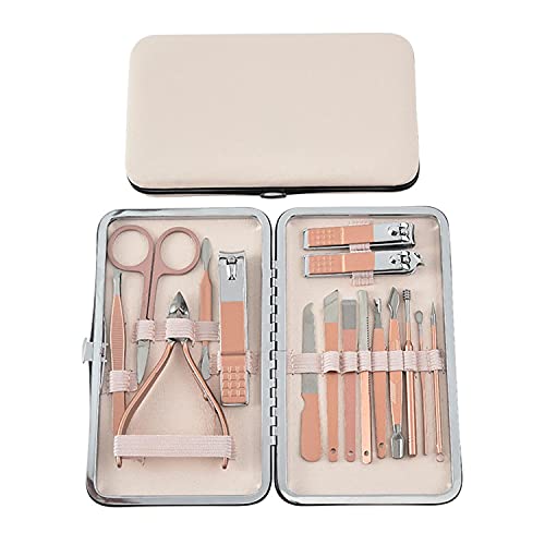Profesional Cortaúñas Acero Inoxidable Grooming Kit Manicura y Pedicura Limpiador Cutícula Tijeras de uñas, Profesionales Manicura Kit, para Manicura y Pedicura, Limpieza de cutículas (16 pcs)