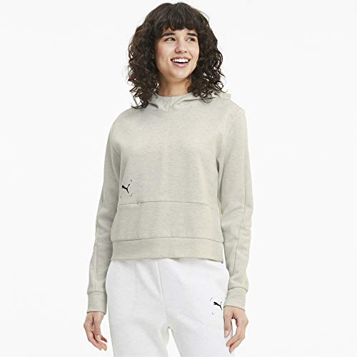 PUMA Nu-tility Hoodie Sudadera, Mujer, Blanco (White Heather), M