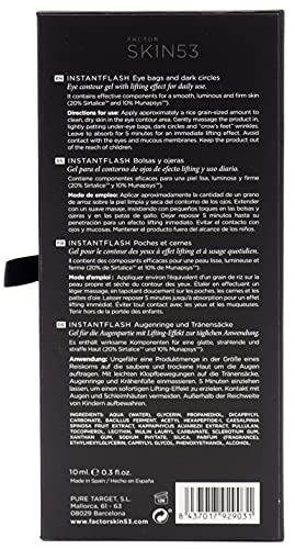 Q77+ SKIN FACTOR 53 INSTANTFLASH - Gel para el contorno de ojos - Efecto lifting - Arrugas - Anti-ojeras - Contorno de ojos mujer y hombre - Con vitamina E