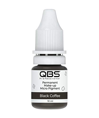 QBS Microblading Pigmentos para cejas 10ML | Uso en máquina y mano | Elección de 9 colores | Productos SPMU (café negro)