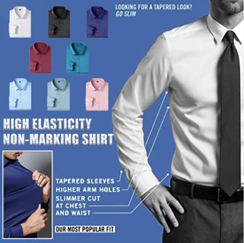 QHK Stretch Non-Iron Anti-Wrinkle Shirt (44,White)