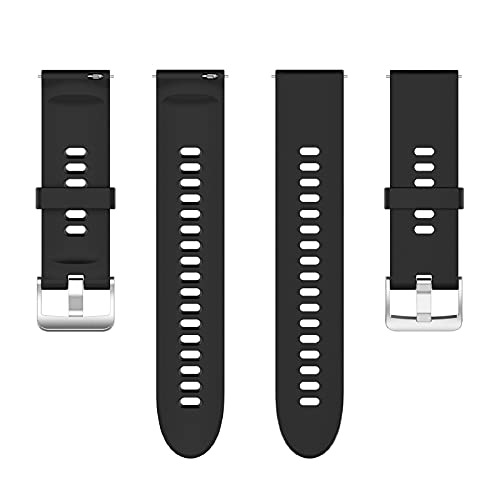 QULLOO Correa para Xiaomi Mi Watch/Xiaomi Mi Watch Color Sport,Flexible Silicona Reloj de Recambio Ajustable Brazalete Smart Watch Correa de Repuesto (Negro)