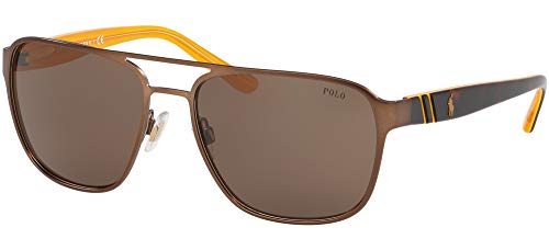 Ralph Lauren POLO 0PH3125 Gafas de Sol, Semi Shiny Brown, 57 para Hombre
