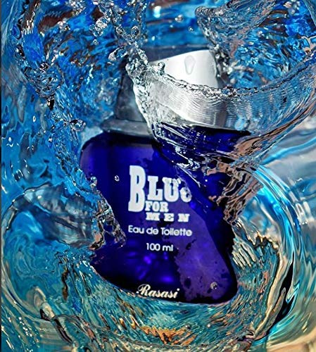 Rasasi de color azul y pantalla a juego para de manga corta para hombre 100 Ml (3,4 oz)