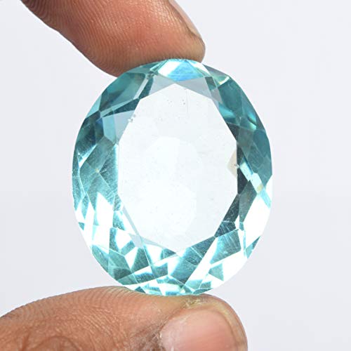 REAL-GEMS Hermoso topacio Azul de Londres 47.50 CT. Piedra Ovalada Corte del óvalo de Londres Topaz para la fabricación de la joyería
