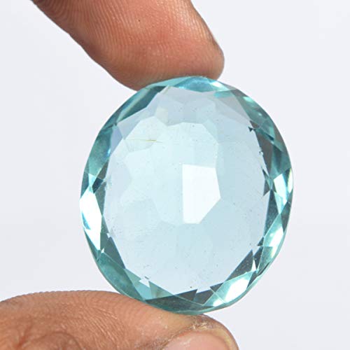 REAL-GEMS Hermoso topacio Azul de Londres 47.50 CT. Piedra Ovalada Corte del óvalo de Londres Topaz para la fabricación de la joyería