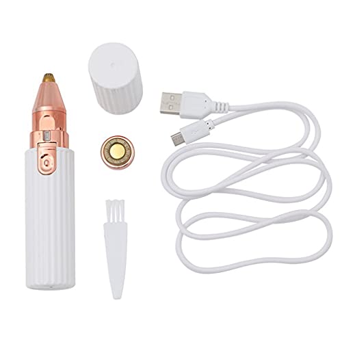 Recortador de Cejas eléctrico 2 en 1, depiladora de Cuerpo Femenino, Mini afeitadora indolora, Tipo de Carga USB Blanco 127 * 27 * 27 mm
