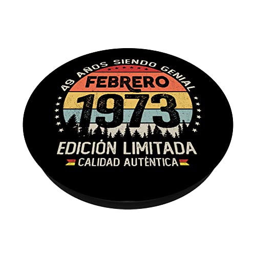 Regalo 49 años Cumpleaños Hombre Mujer - Febrero 1973 PopSockets PopGrip Intercambiable
