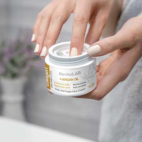 RevitaLAB +Argan Oil Crema Hidratante Antiarrugas de Día y Noche, 2x 50 ml