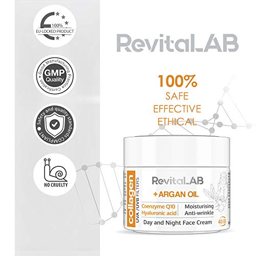 RevitaLAB +Argan Oil Crema Hidratante Antiarrugas de Día y Noche, 2x 50 ml