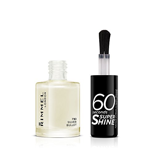 Rimmel London 60 segundos de Super Nail Polish Shine, Silver Bullet un off Blanco - 8 ml