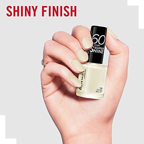 Rimmel London 60 segundos de Super Nail Polish Shine, Silver Bullet un off Blanco - 8 ml