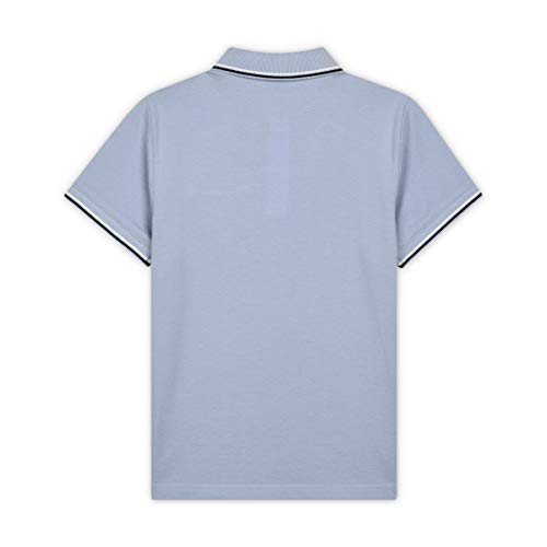 ROLAND GARROS piqué Manga Corta Polos de Color Celeste niño de 2 años 3 años-Polo de algodón de marca-RPOB0220-BLC-2 / 3A, Azul Claro, Unisex Adulto