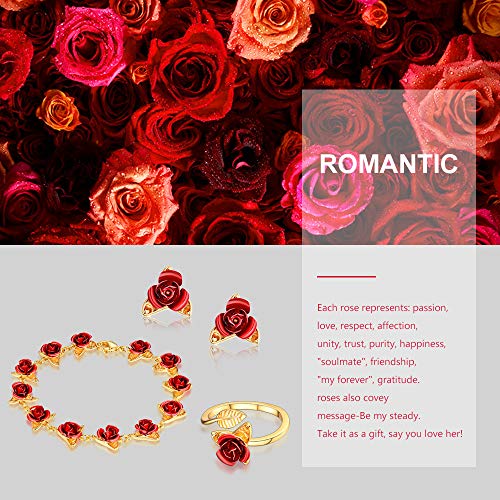 Rosa Pendientes Rosados de Mujeres Aretes Pequeños de Amor Chapado en Oro Rosa Joyerías Deliciosas de Novias