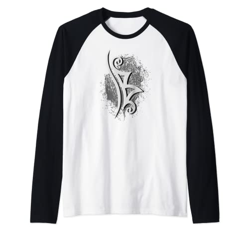 Runa Berkana Futhark con disco de árbol de abedul Arte Camiseta Manga Raglan