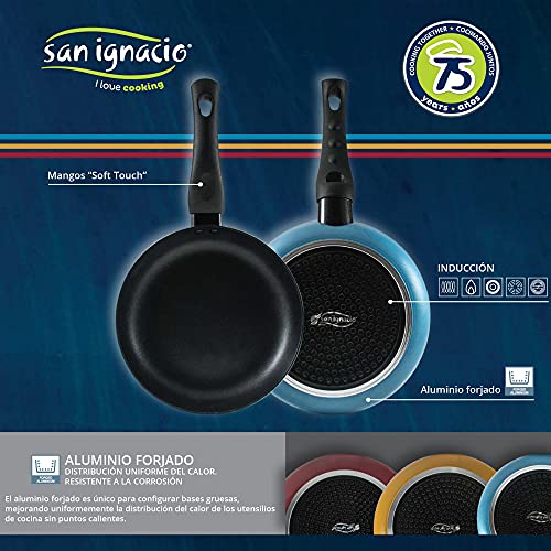 San Ignacio Q2837 Set 3 Piezas sartenes Ø20, Ø24, Ø28 cms, Aluminio Forjado, inducción Monza