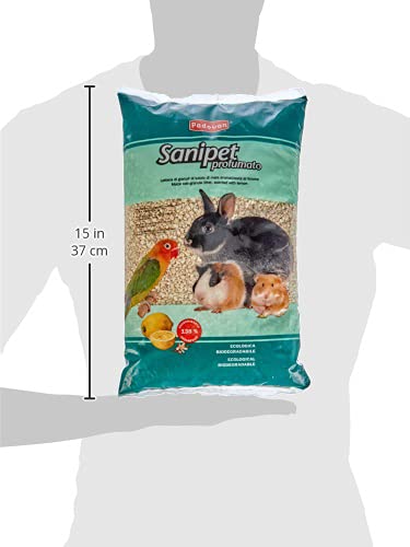 Sanipet - Arena perfumada de gránulos de tutol de maíz con Sabor a limón para Animales pequeños – 4 L