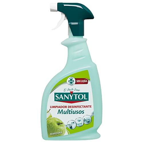 Sanytol - Limpiador Desinfectante Multiusos, Elimina el 99,9% de Gérmenes Sin Lejía, Perfume Manzana 750 Ml