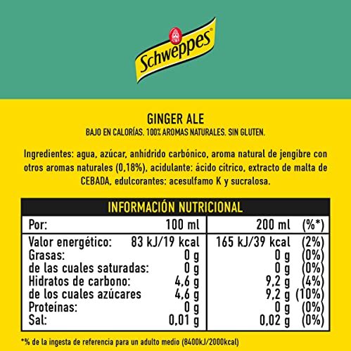 Schweppes Bebida Refrescante Ginger Ale, 1L