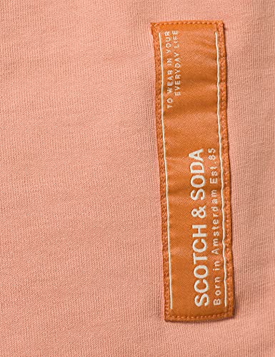 Scotch & Soda Organic Cotton-Jersey Longsleeve tee with Chest Print Camiseta, Pink Horizon 4230, XL para Hombre