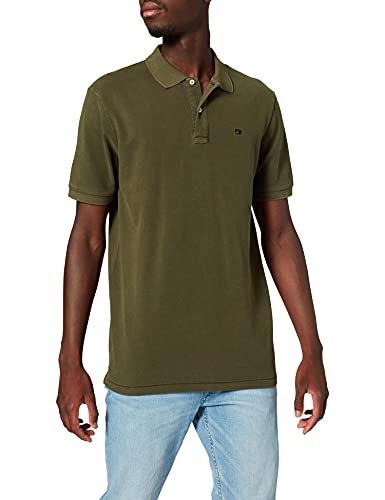 Scotch & Soda Organic Garment Dye Polo Camisa, Military 0360, S para Hombre