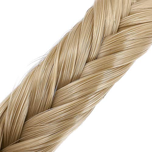 SEGO Extensiones de Cabello Diademas Trenzadas Elásticas Mujer Pelo Sintético Se Ve Natural Accesorios Fishtail Braided Hair Headband Head Hoop [Rubio Ceniza]