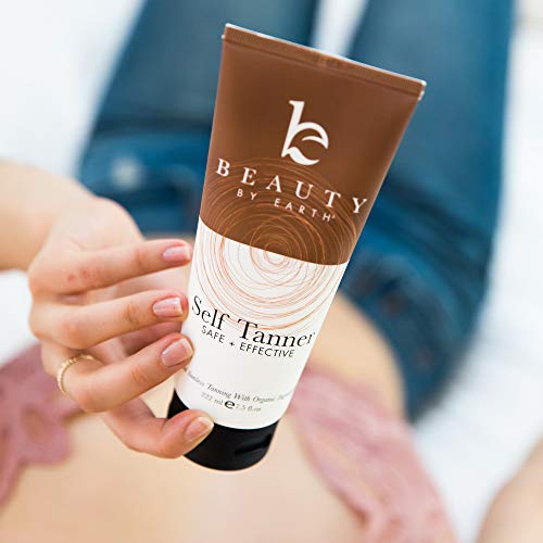 Self Tanner & Tanning Application Kit - Bundle of Sunless Tanning Lotion Made With Natural & Organic Ingredients, Exfoliation Mitt, Body and Face Applicator Glove for a Professional Self Tan