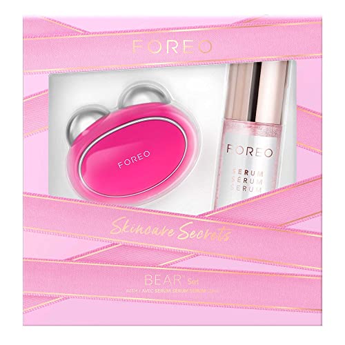 Set regalo FOREO Skincare Secrets: Tonificador facial con microcorrientes BEAR + SERUM SERUM SERUM de 30 ml