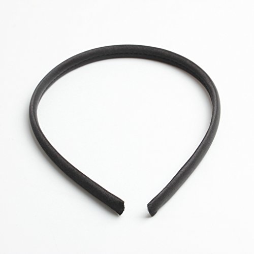 Sharplace 10 Piezas 0.4 "Algodón Coverd Plastic Alice Band Diadema DIY Adornos de Peluquería - Negro
