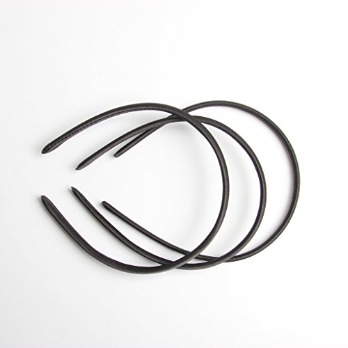 Sharplace 10 Piezas 0.4 "Algodón Coverd Plastic Alice Band Diadema DIY Adornos de Peluquería - Negro