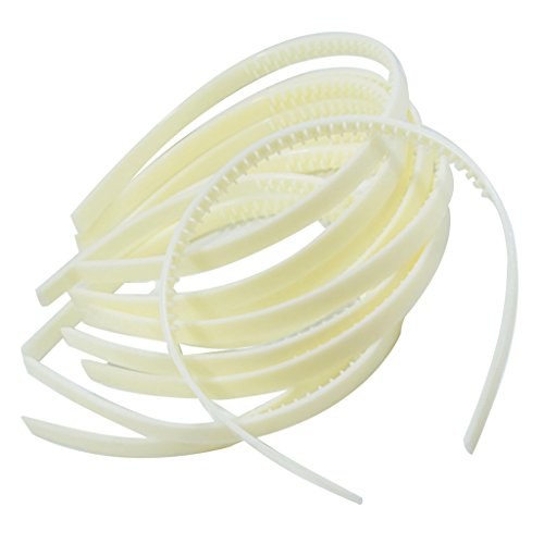 Sharplace 10 Uds 10mm Negro / Blanco Plástico Alice Bandas para El Cabello Diademas para El Cabello DIY - Blanco