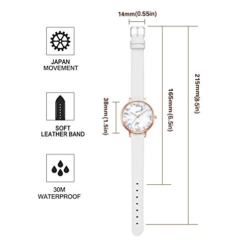 SHENGKE shengke señoras Reloj de Pulsera Creativas Mujeres Relojes Marca Reloj Mujeres Malla Vestido Reloj(White-Marble)