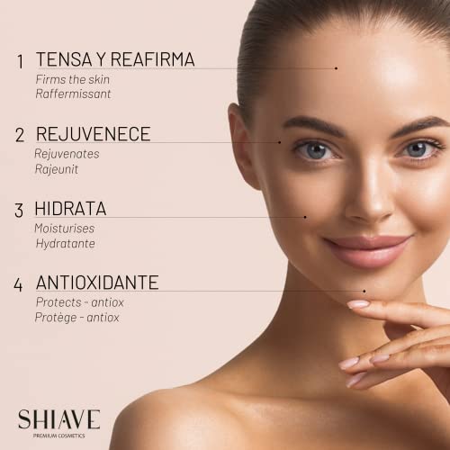 SHIAVE Premium Cosmetics Pack Sérum Tensor Lifting Facial + Aceite Facial Nutritivo, con ÁCIDO HIALURÓNICO PURO y ACEITE DE JOJOBA. Tu rutina Antiedad Antiarrugas de día y noche para mujer