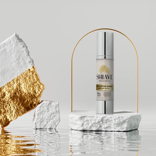 SHIAVE Premium Cosmetics Pack Sérum Tensor Lifting Facial + Aceite Facial Nutritivo, con ÁCIDO HIALURÓNICO PURO y ACEITE DE JOJOBA. Tu rutina Antiedad Antiarrugas de día y noche para mujer