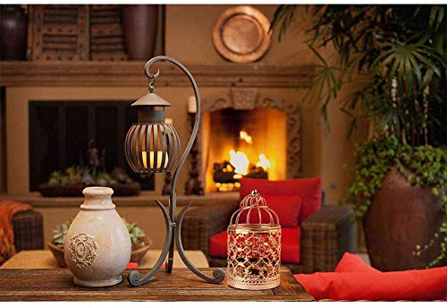 Shiwaki - Linterna Colgante de Jaula para pájaros de Metal Dorado Rosa, centros de Mesa Decorativos Vintage de Bodas y Fiestas, candelabros para Festivales, decoración del hogar