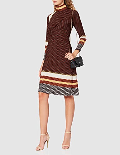 Sisley Dress 49RA5VI26 Vestido, Marrón Pattern Striped 61r, 40 para Mujer