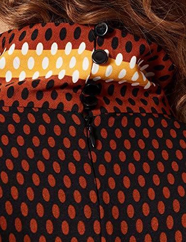 Sisley Dress 49RA5VI26 Vestido, Marrón Pattern Striped 61r, 40 para Mujer