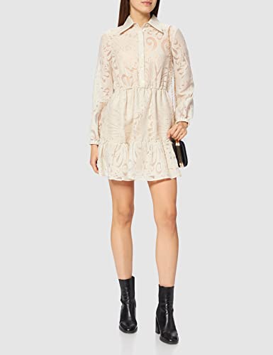 Sisley Dress 4PWP5VI56 Vestido, Floral Off White 901, 44 para Mujer
