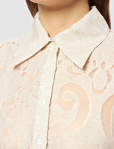 Sisley Dress 4PWP5VI56 Vestido, Floral Off White 901, 44 para Mujer
