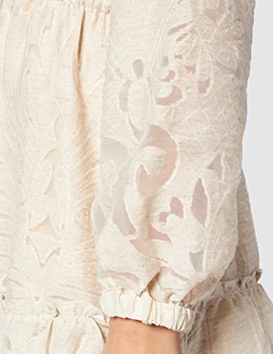 Sisley Dress 4PWP5VI56 Vestido, Floral Off White 901, 44 para Mujer
