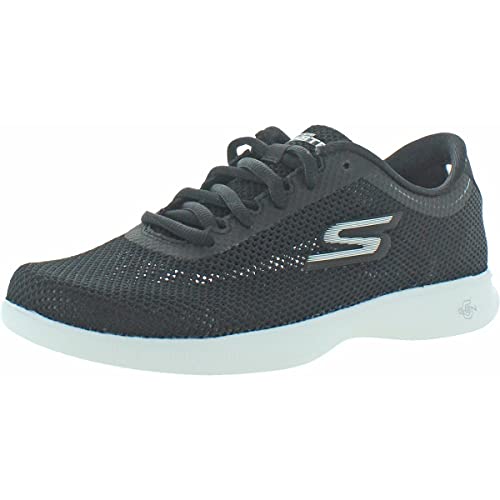 Skechers Women's Go Step Lite Sneaker, Black/White, 8.5