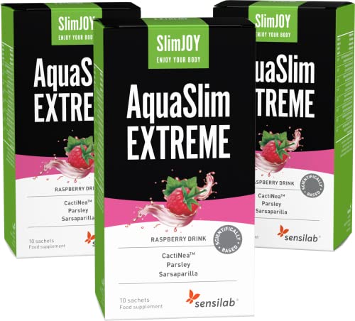 SlimJOY AquaSlim EXTREME - Té Drenante y Detox Natural - 3x10 sobres, suficiente para 30 días
