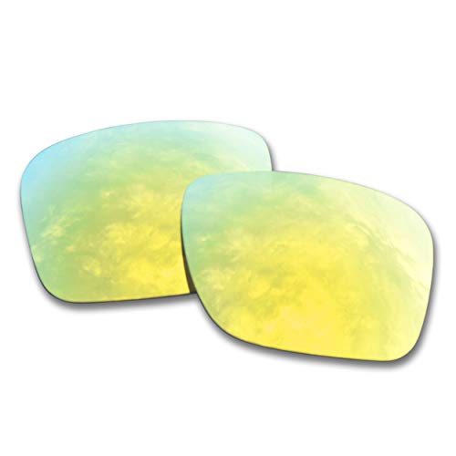 SOODASE Para Oakley Holbrook Gafas de Sol Dorado 2 Pares Lentes de Repuesto polarizadas