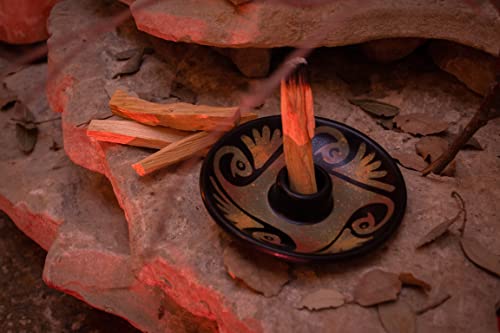 Soporte Palo Santo de cerámica - Quemador de Incienso - Diseño Colorido y Decorativo - Coloca los Palitos con Aroma a Madera Palo Santo en el Incensario en Presencia