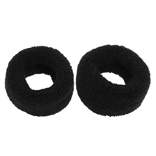 sourcing map 2,4 "de ancho, soporte de cola de caballo elástico negro sólido, banda para el cabello, 2 piezas