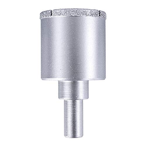 S&R Broca Sierra Corona diamantada 35 mm para Baldosas Cerámicas Mármol Granito Gres fino. Con esponja, broca central. Vastago redondo para destornilladores inalámbricos