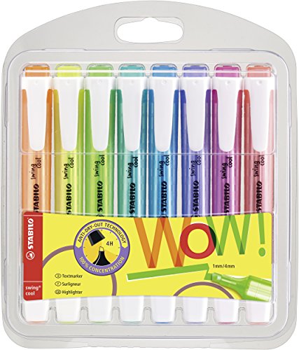 STABILO - Marcador fluorescente swing cool, Estuche con 8 colores