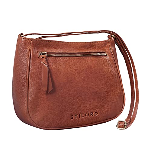 STILORD 'Samira' Bolso de Hombro Mujer Piel Pequeño Bolso Bandolera Vintage Bolso Diario para Ciudad Ocio Cuero, Color:Texas - marrón