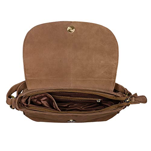 STILORD 'Tamara' Bolso de Hombro Mujer Piel Pequeño Bolso Bandolera Vintage para Salir Noche Fiesta Diari Bolso Mano de Auténtico Cuero, Color:Austin - marrón