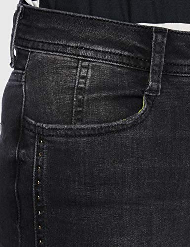 Street One 373361 Denim Style York Slim Fit High Waist Jeans, Authentic Black Wash, 27W x 28L para Mujer
